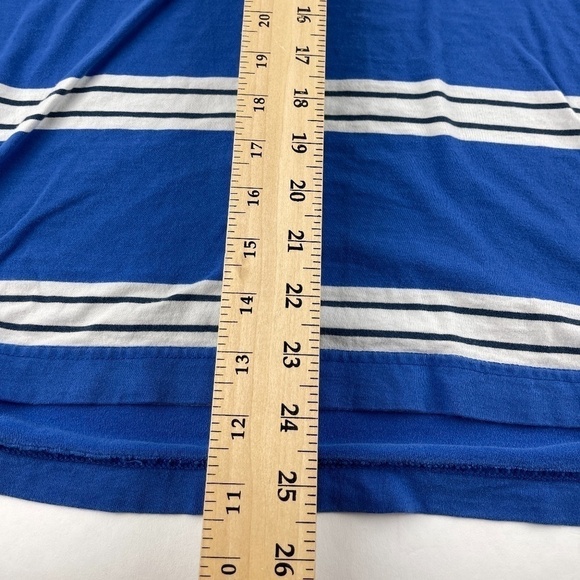 Abercrombie & Fitch Polo Boys Medium Muscle Blue Striped Short Sleeve - Picture 7 of 10